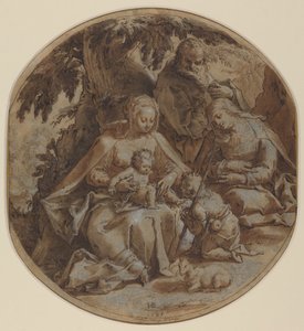 Svatá rodina se svatou Alžbětou a svatým Janem Křtitelem od Hendrik Goltzius