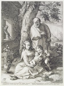Svatá rodina se svatým Janem od Hendrik Goltzius