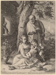 Svatá rodina s dítětem Janem Křtitelem od Hendrik Goltzius