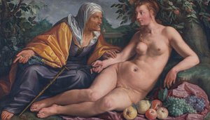 Vertumnus a Pomona od Hendrik Goltzius