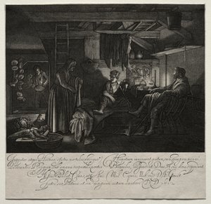 Jupiter a Merkur v domě Filemon a Baucis od Hendrik Goudt