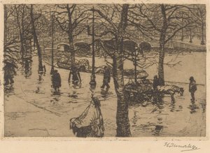 Kanál v deštivém počasí od Hendrik Henrichs (signed by artist)