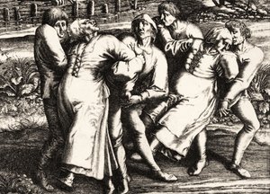 Tančící mor, Štrasburk, Alsasko. 1518