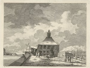 Prohnutý Muiderpoort, při pohledu z reduty, 1769