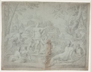 Diana a Actaeon. (Ovidius, Net., III, 175 a násl.)