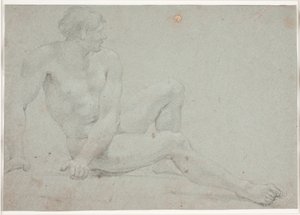 Mužská modelová studie, sedící od Hendrik Krock