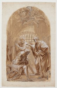 S. Petr křtí S. Processa a S. Martiana od Hendrik Krock