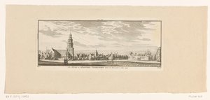Pohled na IJsselstein, 1774 Město a hrad Ysselstein, viděné mimo bránu Yssel. 1744 (název na objektu)