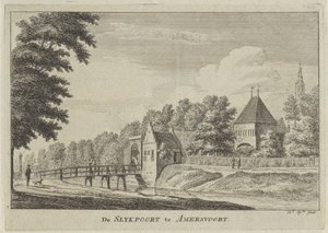 Pohled na Slijkpoort v Amersfoortu The Slijkpoort in Amersfoort (název na objektu) od Hendrik Spilman