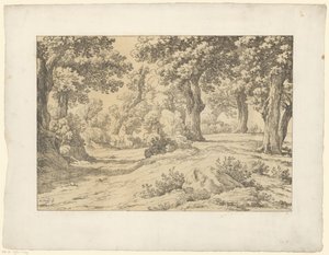 výhled na les Tentamina Lithographica (název série) Italské krajiny (název série)