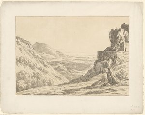 Zřícenina s výhledem Tentamina Lithographica (název série) Italské krajiny (název série)