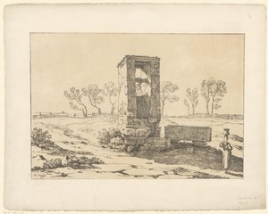 Žena v pohodě Tentamina Lithographica (název série) Italské krajiny (název série) od Hendrik Voogd