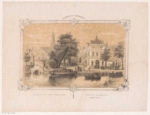 Pohled na Spaarne s jeřábem a Waag Pohled na Spaarne (název na objektu) Haarlem a okolí (název série na objektu) od Hendrik Wilhelmus Last