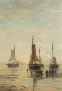 Bluff-Bowed Scheveningen Boats u Anchor