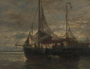 Nizozemsky: Evening Evening od Hendrik Willem Mesdag