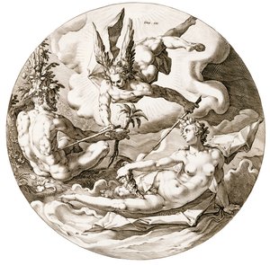 Den III, The Separation of the Waters, ze série The Six Days of Creation, 1589 od Hendrik after Goltzius