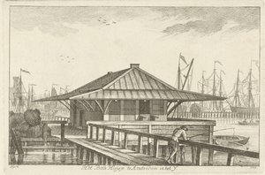 Bothuisje v Amsterdamu v IJ (název na předmětu) od Hendrik van Hilten