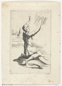 Knielende David Sešit různých figurek navržených Fran. parmensis et zachováno ve sbírce Arondelyna, 1638 (název série) od Hendrik van der Borcht (II)