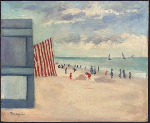 Pláž v Touquet od Henri Charles Manguin