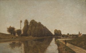 Kanál Briare (olej na plátně) od Henri-Joseph Harpignies