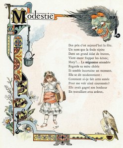 Ilustrace k "Abecedě dobrých příkladů", cca 1890 (rytina) od Henri (1858-1924) Gray
