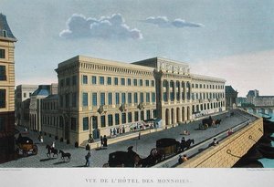 Hotel des Monnaies, asi 1815-20 (barevná rytina)