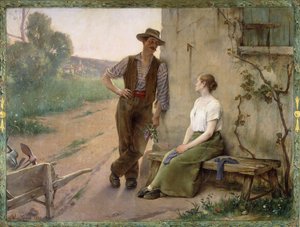 Selský pár na hospodářském dvoře, 1889