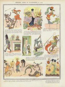 Hrdinky minulosti a současnosti. Ilustrace pro Le Rire