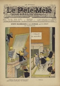 Sport doporučený pro mladé lidi. Bruslení. Ilustrace pro Le Pele-Mele, 1902