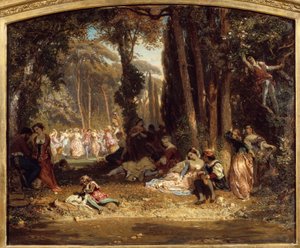 Jarní svátek v Toskánsku. Obraz Henriho Barona (1816-1885)