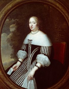 Portrét Anny Rakouské (1601-1666) regente ve vdových šatech Malba Charlese Beaubruna (1604-1692) a Henriho Beaubruna (1603-1677) 17. století Sun. 1,8x1 m Versailles, musee du chateau