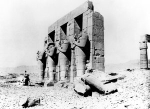 Ruiny chrámu, Núbie, Egypt, 1887