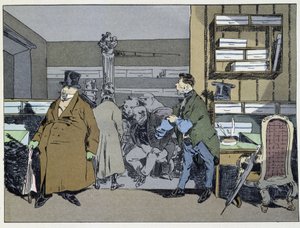 Devět hodin: příjezd zaměstnanců, výměna kostýmů, malá prohlídka kamen - v „administrativních zvyklostech““ od Henriho Monniera od Henri Bonaventure Monnier