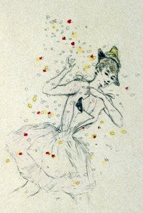 Žena s konfetami od Henri Boutet