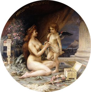 Afrodita a Eros (olej na plátně) od Henri-Camille Danger