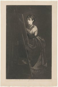 Portrét Evy Gonzalèsové před stojanem