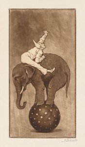 Slon a klaun LElephant et le Clown, c. 1889. od Henri Charles Guérard