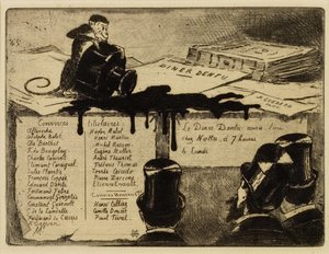 Opice klepající přes kalamář, 1881
