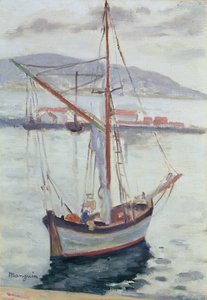 Jachty v Saint Tropez (olej na plátně) od Henri Charles Manguin