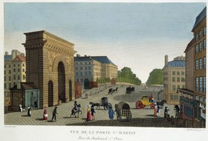 Pohled na Porte St Martin - v „Výhledech na Paříž““ od Courvoisiera od Henri Courvoisier-Voisin