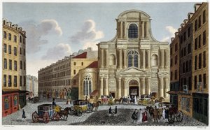 Kostel Saint-Gervais, kolem roku 1820 – v „Výhledech na Paříž““ od Courvoisiera