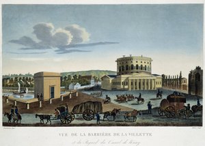 Bariéra La Villette, kolem roku 1820 - v knize "Vues de Paris" od Courvoisiera od Henri Courvoisier-Voisin