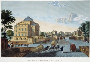 Roule Barrier, ca. 1820 - v „Pohledech na Paříž““ od Courvoisiera od Henri Courvoisier-Voisin