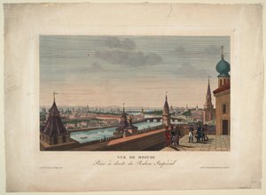 Pohled na Moskvu, pořízený z balkonu císařského paláce, 1812 od Henri Courvoisier-Voisin