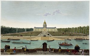 Pohled na Champ de Mars a Hôtel des Invalides pořízený na druhé straně Seiny (Cours la Reine) - v „“Vues de Paris““ od Courvoisier od Henri Courvoisier-Voisin