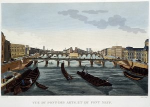 Pohled na Pont des Arts a Pont Neuf - od Courvoisier od Henri Courvoisier-Voisin