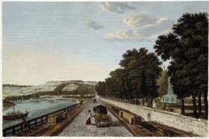 Pohled na terasu Parc St Cloud - v ""Vues de Paris"" od Courvoisier od Henri Courvoisier-Voisin