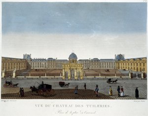 Pohled na Chateau des Tuileries - v „Výhledech na Paříž““ od Courvoisiera od Henri Courvoisier-Voisin