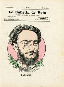 Hlasovací lístek 2. série, satirický v barvách: Odcházející anděl - ilustrace Henri Demare (1846-1888) od Henri Demare