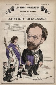 Karikatura Jeana Marie Arthura Chalameta (1822-1895) Francouzský republikánský politik - z 